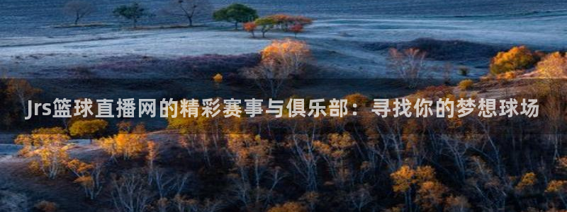 新球体育足球官网：Jrs篮球直播网的精彩赛事与俱乐部：寻找你的梦想球场